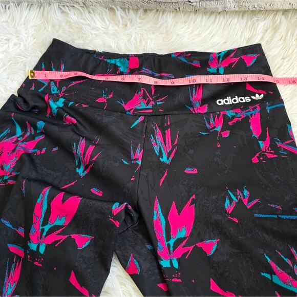 Adidas Women's Floral Pink And Blue All Over Print Tech Leggings Medium - Picture 12 of 14
